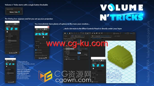 AE脚本等距立体投影伪3D效果Volume n’ Tricks v1.5.0 AE脚本等距立体投影伪3D效果Volume n’ Tricks v1.5.0的图片1