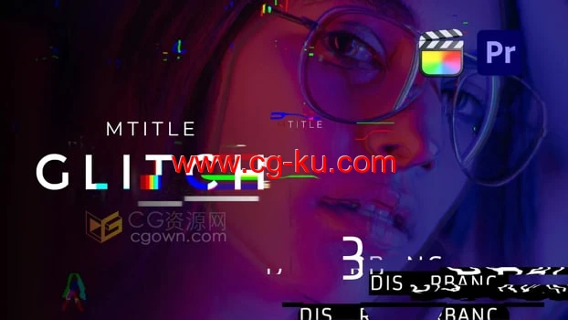 FCPX插件-30个动态故障失真毛刺特效文字标题字幕动画预设的图片1