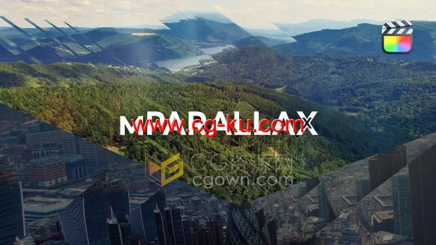 mParallax FCPX插件51种玻璃透明遮罩视觉差3D深度效果预设的图片1