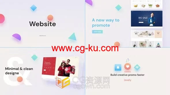 干净简洁设计Web网站项目模板推广宣传视频-AE模板的图片1