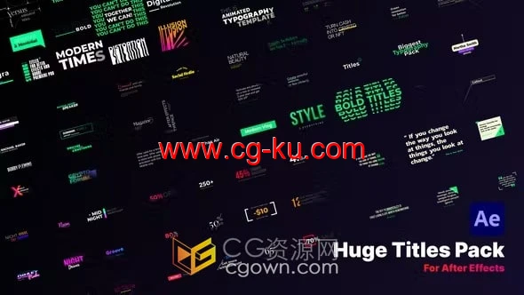 210个动画文字标题13个风格类别应有尽有-AE模板的图片1