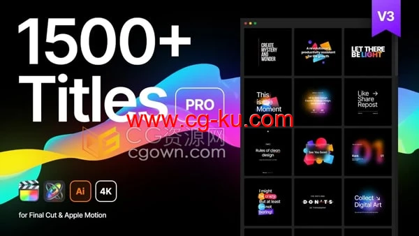 Titles Pro V2 FCPX插件474种现代字幕条文字标题动画模板的图片1