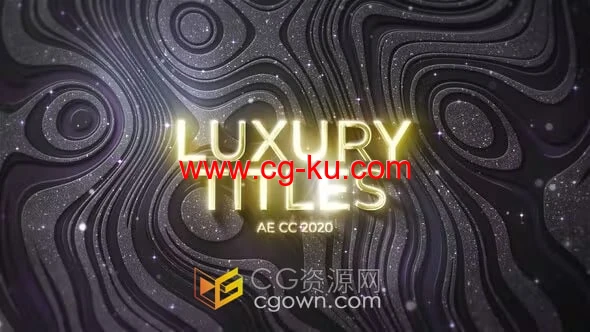 抽象液体纹理背景动画金色标题宣传开场视频-AE模板的图片1