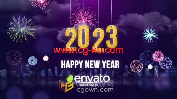 2023年新年快乐庆祝活动开场片头视频动画-AE模板免费下载的图片1