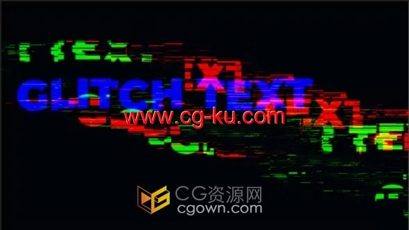 4K分辨率故障特效文字标题动画效果-AE模板下载的图片1