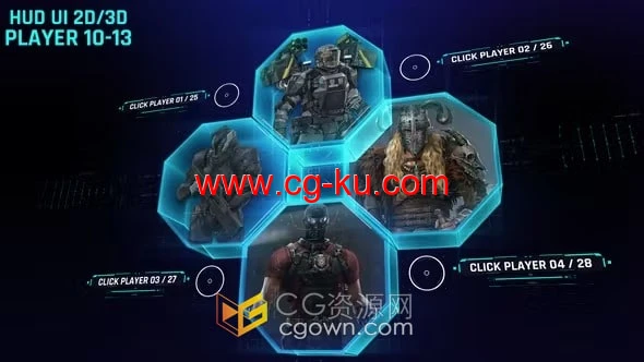 3D高科技HUD元素UI界面设计动画效果-AE模板的图片1