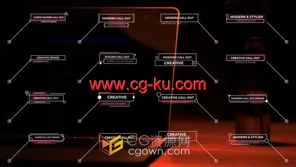 16组呼出指线标注文字标题视频字幕动画-AE模板的图片1