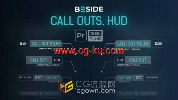 34组高科技HUD标注介绍视频字幕文字标题动画-AE与PR模板的图片1
