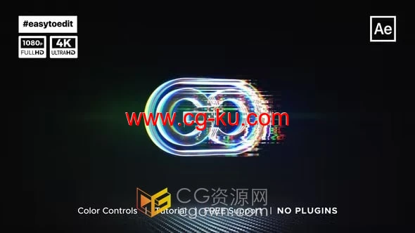 损坏数字失真故障特效LOGO视频动画制作-AE模板的图片1