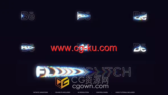4K分辨率RGB故障毛刺动画视频特效-AE模板下载的图片1