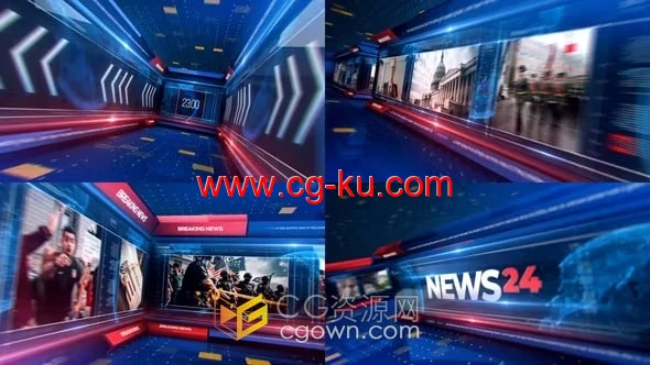 新闻开场白电视频道广播设计视频片头动画-AE模板的图片1