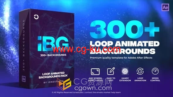 300多种循环动画动态背景视频效果生成器AE模板预设包脚本的图片1