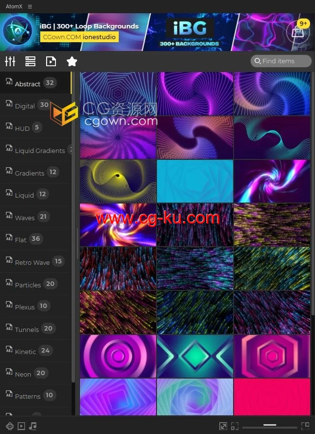 300多种循环动画动态背景视频效果生成器AE模板预设包脚本的图片2
