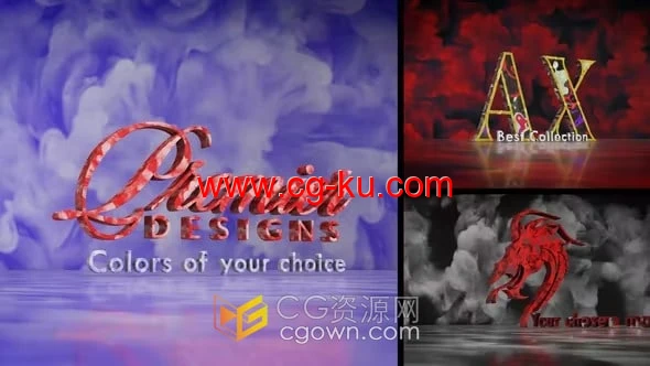 抽象神秘气场环境烟雾墨水气体动画LOGO文字视频-AE模板的图片1