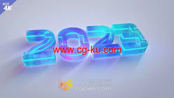 3D水晶科技感2023标志动画视频效果AE模板下载的图片1