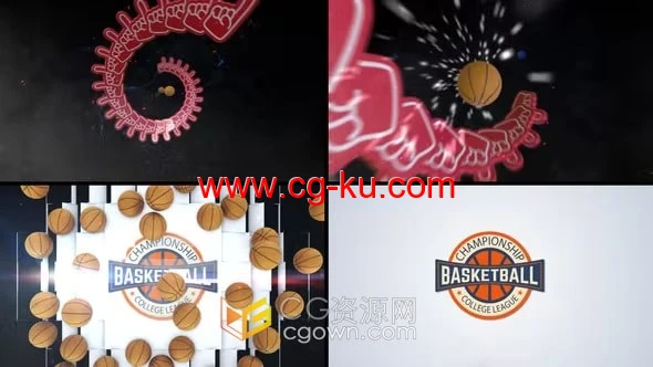 篮球标志片头竞技场篮球训练班宣传开场-AE模板的图片1