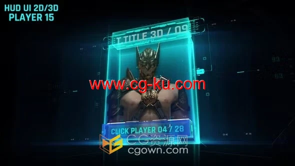 高科技UI界面HUD动画介绍角色人物信息-AE模板的图片1