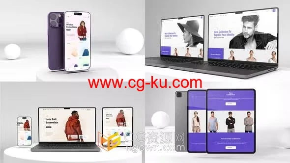 样机预渲染场景宣传网站或应用程序介绍视频-AE模板的图片1