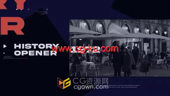 历史揭幕战旧照片库相册纪录片视频-AE模板下载的图片1