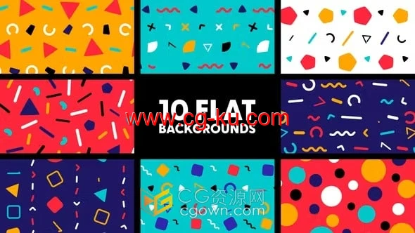 卡通图形元素动画背景视频效果4K分辨率-AE模板的图片1