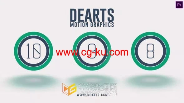 Countdown 10秒倒计时数字幕动画开场视频-PR模板的图片1