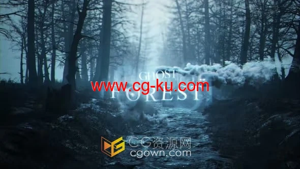 幽灵森林电影预告片黑暗烟雾恐怖视频动画-AE模板的图片1