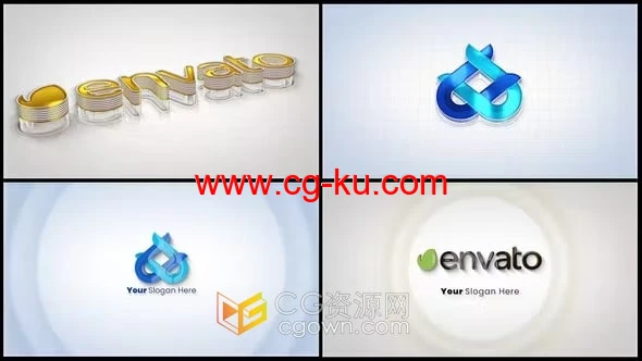 3D弹簧弹动效果LOGO视频动画片头-AE模板的图片1