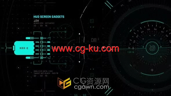 复仇者联盟战斗驾驶舱屏幕图形HUD动画效果-AE模板的图片1