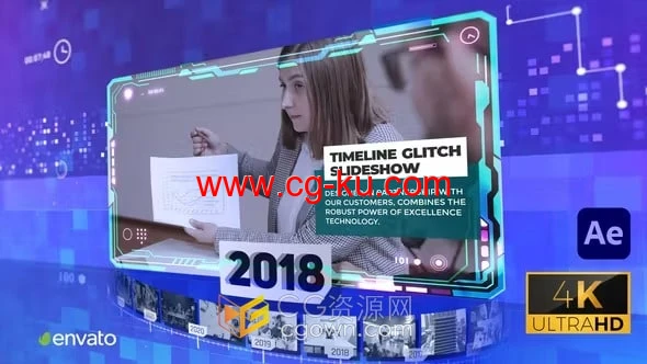 公司时间线宣传片4K分辨率数字机构科技企业介绍视频AE模板的图片1