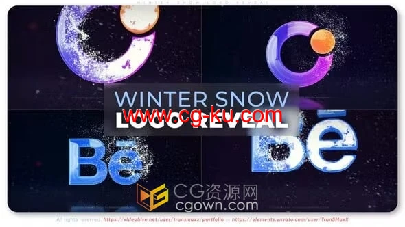 冬雪粒子特效LOGO动画视频片头AE模板下载的图片1