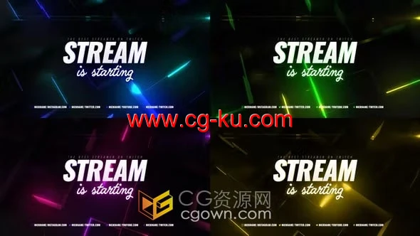 霓虹立方流背景动画宣传标题直播屏幕介绍包装设计-AE模板的图片1