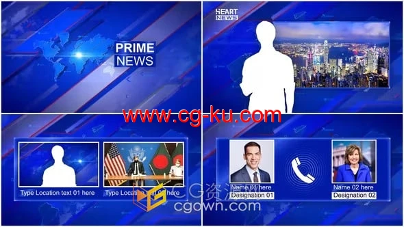 新闻联播包装设计片头介绍字幕板文字标题动画-AE模板的图片1