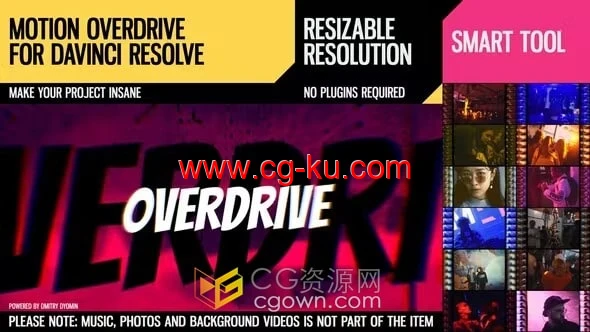 DaVinci Resolve模板定格动画运动加速效果与31种胶片划痕叠加素材的图片1