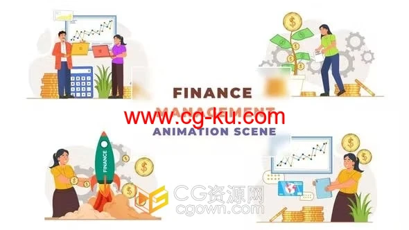 财务管理金融服务介绍角色场景设计图形动画-AE模板的图片1