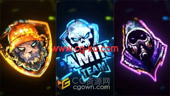 电气高科技霓虹灯发光LOGO动画视频-AE模板下载的图片1