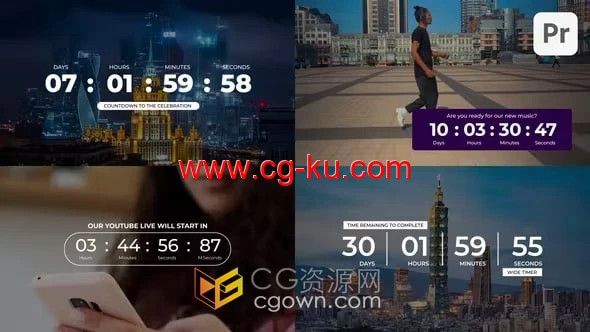 时间倒计时秒表计时器动画效果制作-PR模板下载的图片1