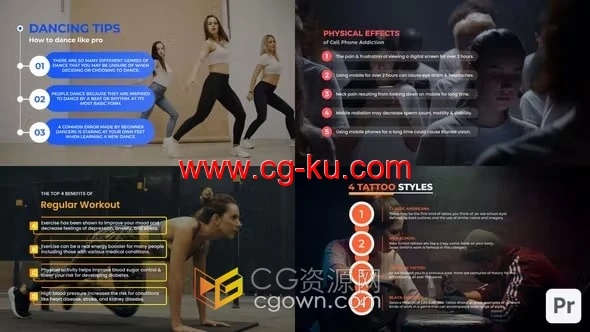 10组设计列表标题动画PR模板使用的图片1