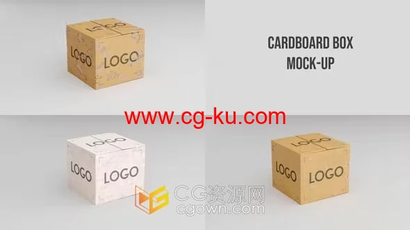 纸板箱纸皮箱3D模型展示动画效果视频-AE模板的图片1