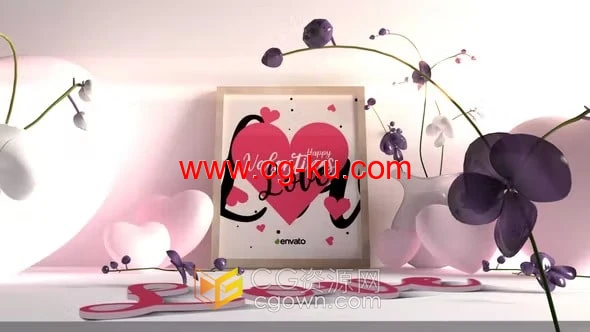 Valentines Day AE模板情人节开场视频片头的图片1