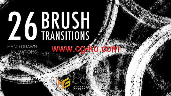 26种画笔手绘笔刷动画过渡效果视频转场包-AE模板的图片1