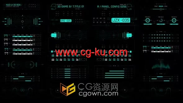 HUD屏幕界面动画设计加载信息显示效果-AE模板的图片1