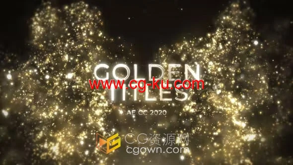 豪华闪闪发光金色粒子特效宣传介绍文字标题动画视频-AE模板的图片1