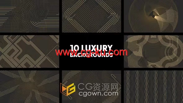 豪华金丝条纹图形背景动画视频效果-AE模板的图片1