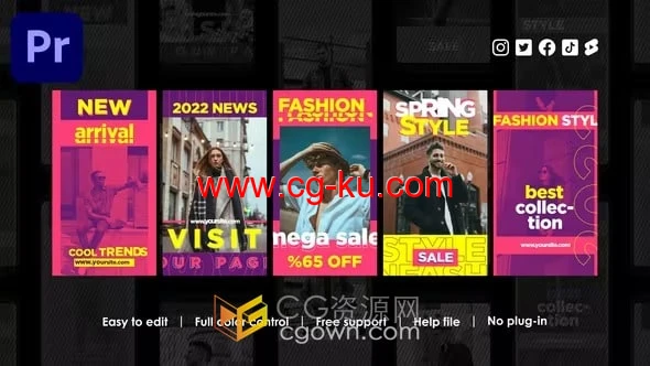 时装周宣传介绍短视频PR模板套用的图片1