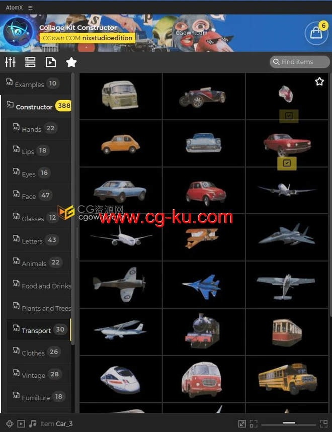 Collage Kit 398个创意拼贴剪纸元素定格动画叠加AE脚本预设包的图片2