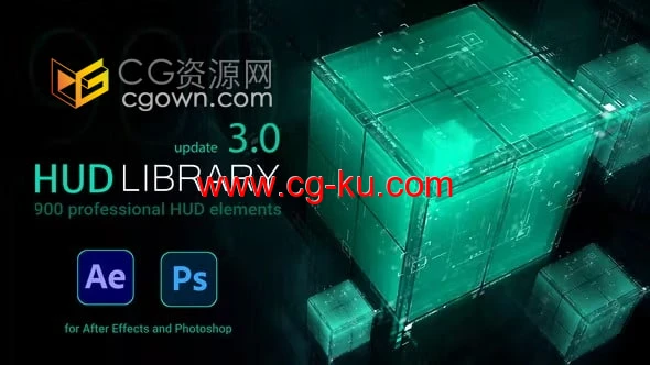 HUD Library 3.0 AE/PS扩展脚本600+高科技全息UI元素图形动画预设包的图片1