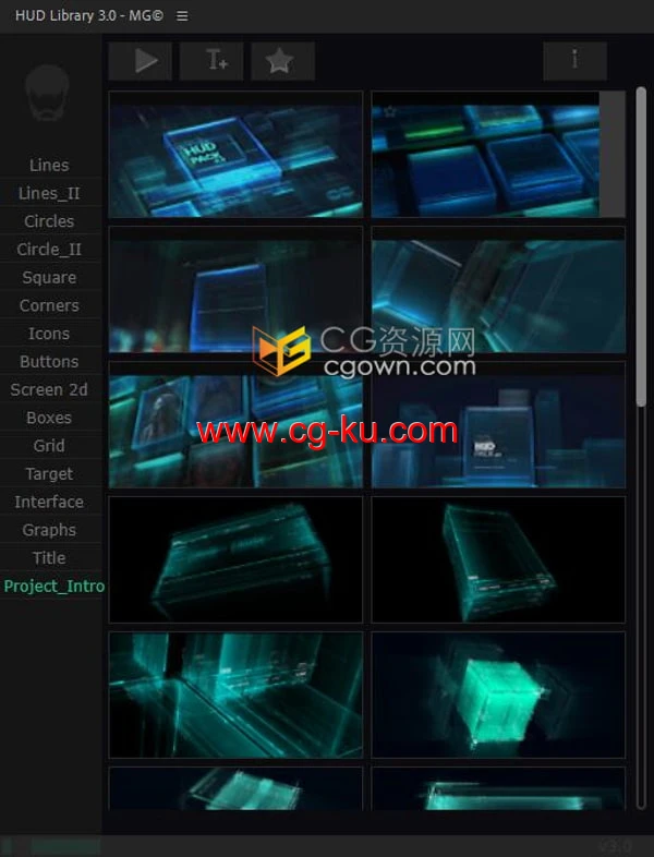 HUD Library 3.0 AE/PS扩展脚本600+高科技全息UI元素图形动画预设包的图片3