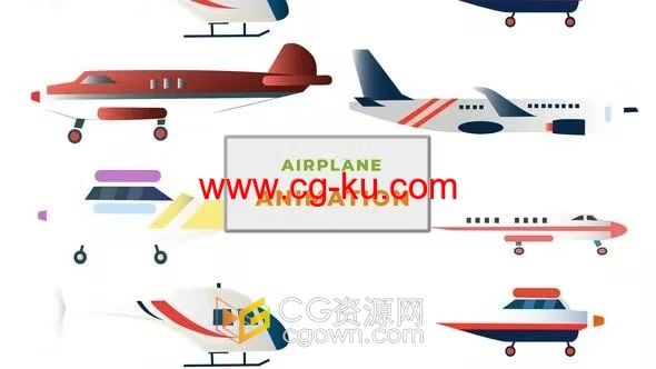 6组不同类型飞机图形设计动画效果-AE模板的图片1