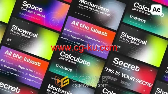 现代风格幻灯片大标题介绍文字排版动画视频-AE模板的图片1