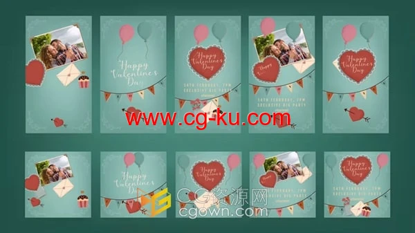 情人节活动短视频制作发布社交媒体平台-AE模板的图片1